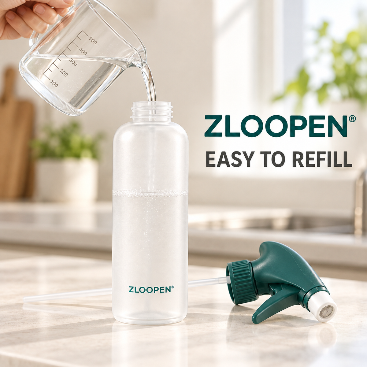 ZLOOPEN® Refillable Foam Spray Bottle – Trigger Sprayer with Mesh Nozzle