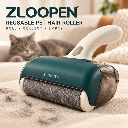 ZLOOPEN® Pet Hair Remover Roller – Reusable Cleaning Tool for Sofas, Clothes and Car Upholstery