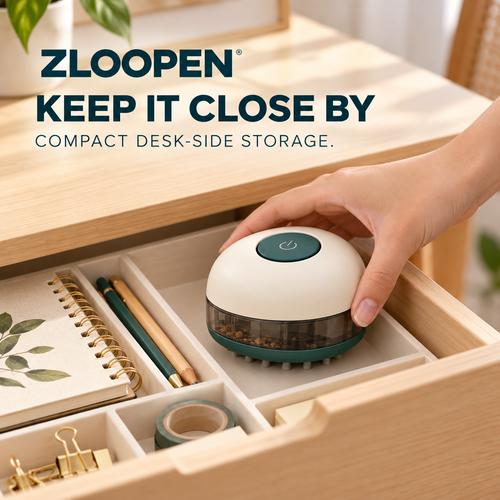 ZLOOPEN® Mini Desk Vacuum – Cordless Desktop Cleaner with Detachable Dust Cup
