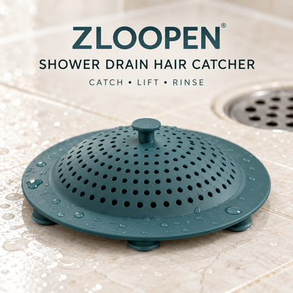 ZLOOPEN® Shower Drain Hair Catcher – Silicone Drain Cover with Easy-Lift Tab