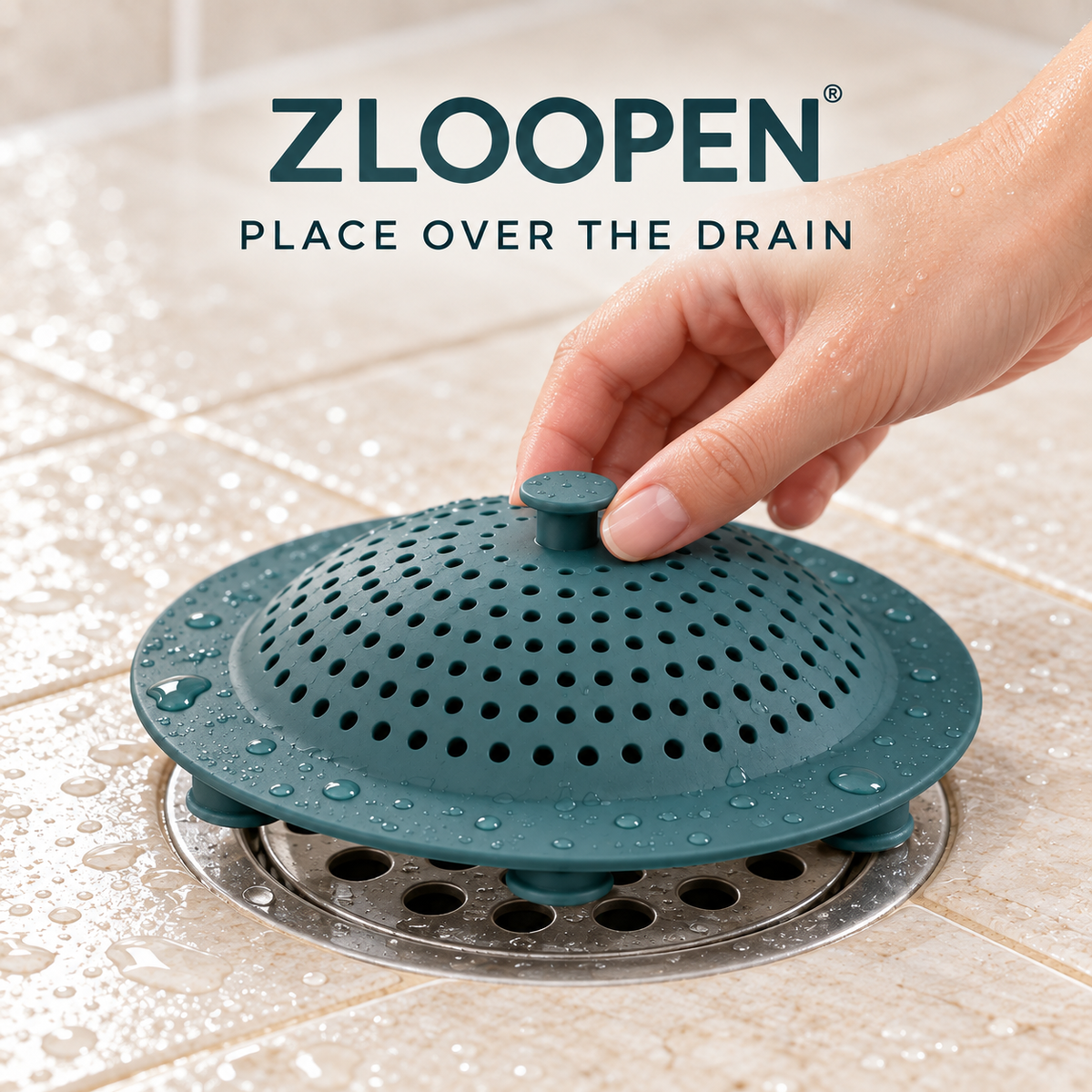 ZLOOPEN® Shower Drain Hair Catcher – Silicone Drain Cover with Easy-Lift Tab