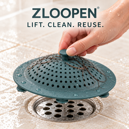 ZLOOPEN® Shower Drain Hair Catcher – Silicone Drain Cover with Easy-Lift Tab