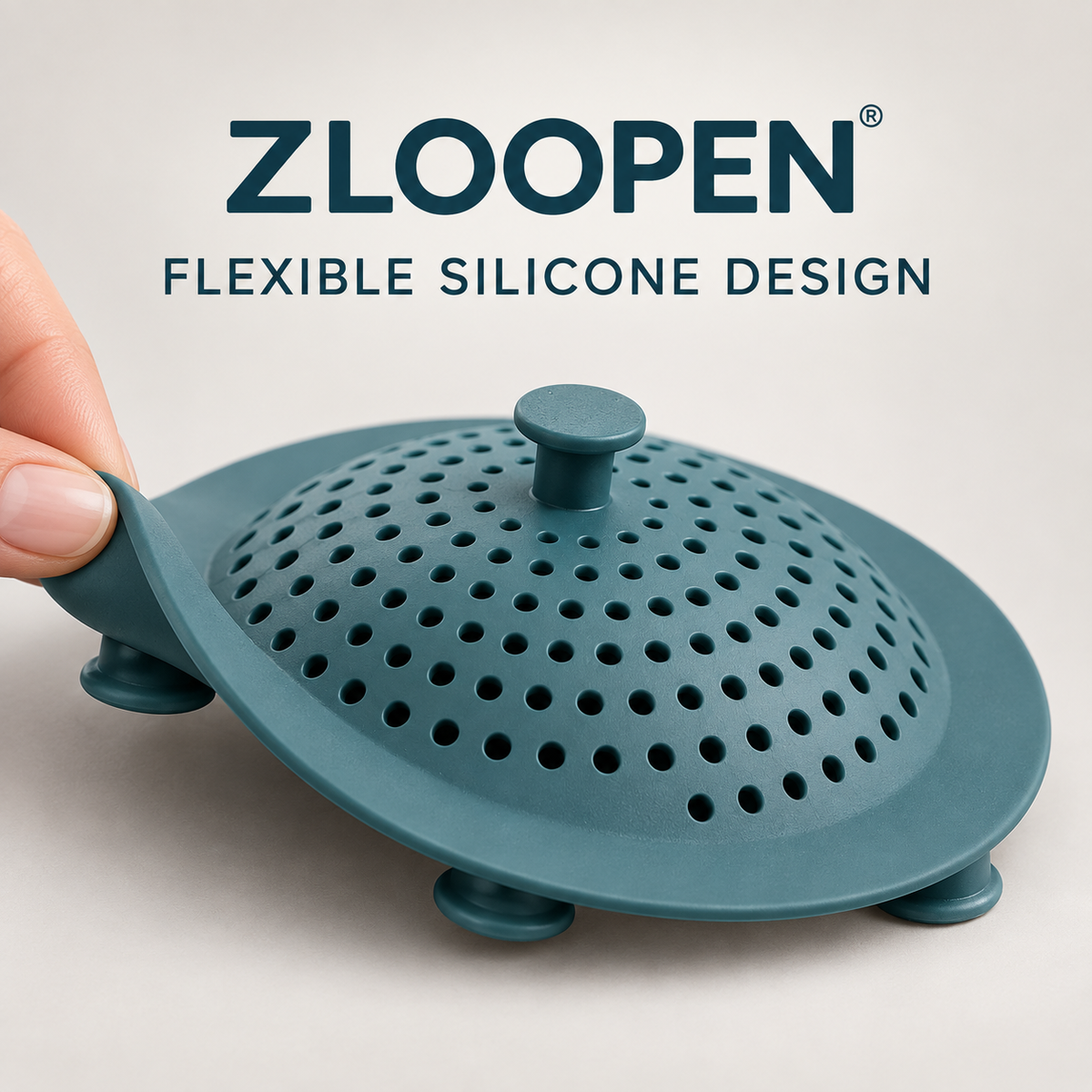 ZLOOPEN® Shower Drain Hair Catcher – Silicone Drain Cover with Easy-Lift Tab