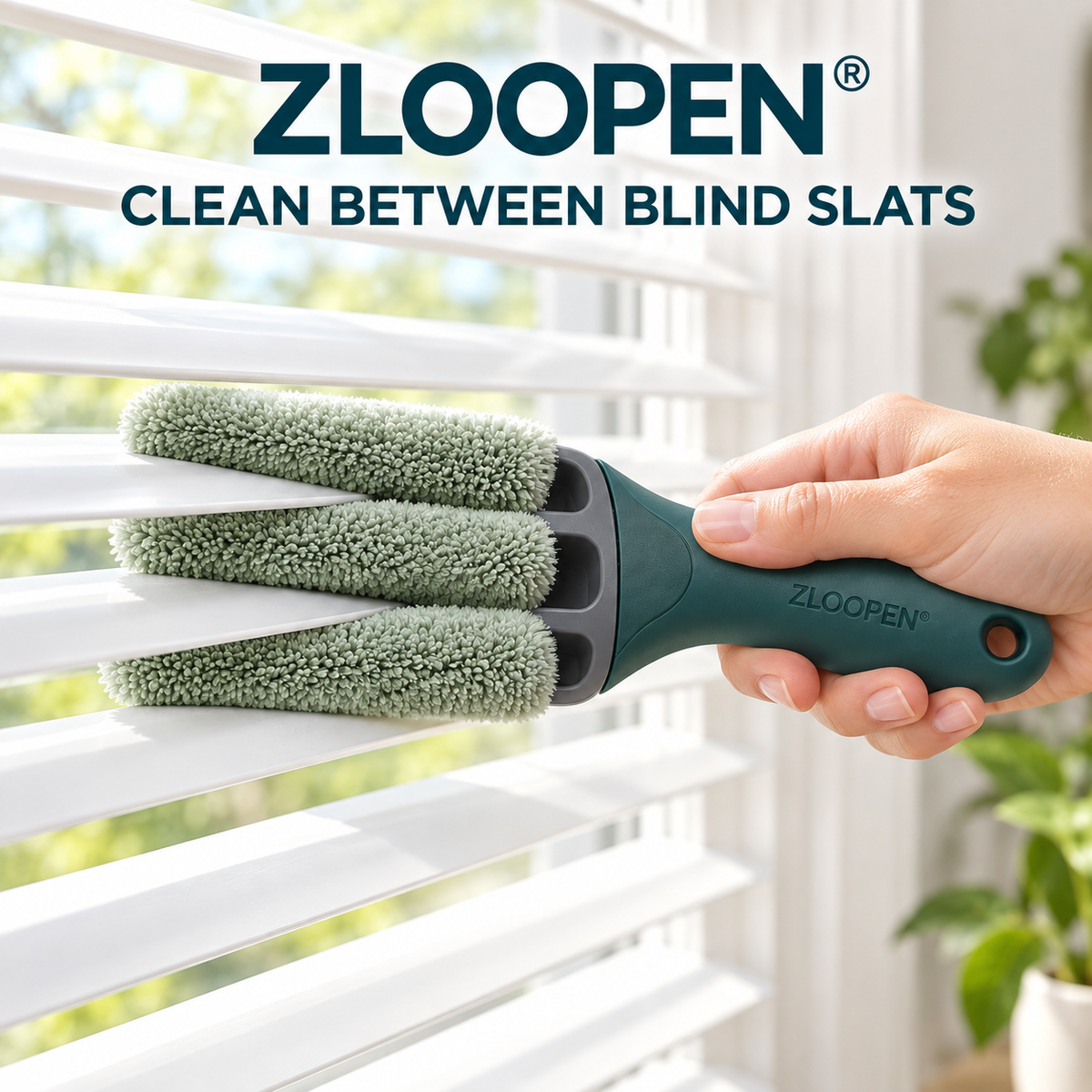ZLOOPEN® Blind Cleaning Brush – 3-Arm Microfiber Duster with Removable Sleeves