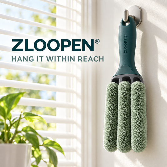 ZLOOPEN® Blind Cleaning Brush – 3-Arm Microfiber Duster with Removable Sleeves
